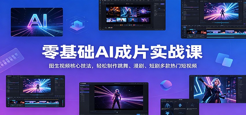 零基础AI成片实战课：图生视频核心技法，轻松制作跳舞、漫剧、短剧多款热门短视频-川川创富网