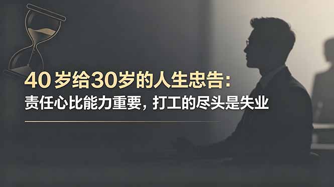 付费文章：40岁给30岁的人生忠告：责任心比能力重要，打工的尽头是失业-川川创富网