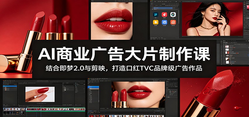 AI商业广告大片制作课：结合即梦2.0与剪映，打造口红TVC品牌级广告作品-川川创富网