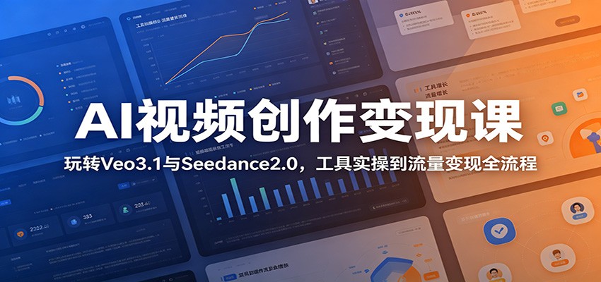AI视频创作变现课：玩转Veo3.1与Seedance2.0，工具实操到流量变现全流程-川川创富网