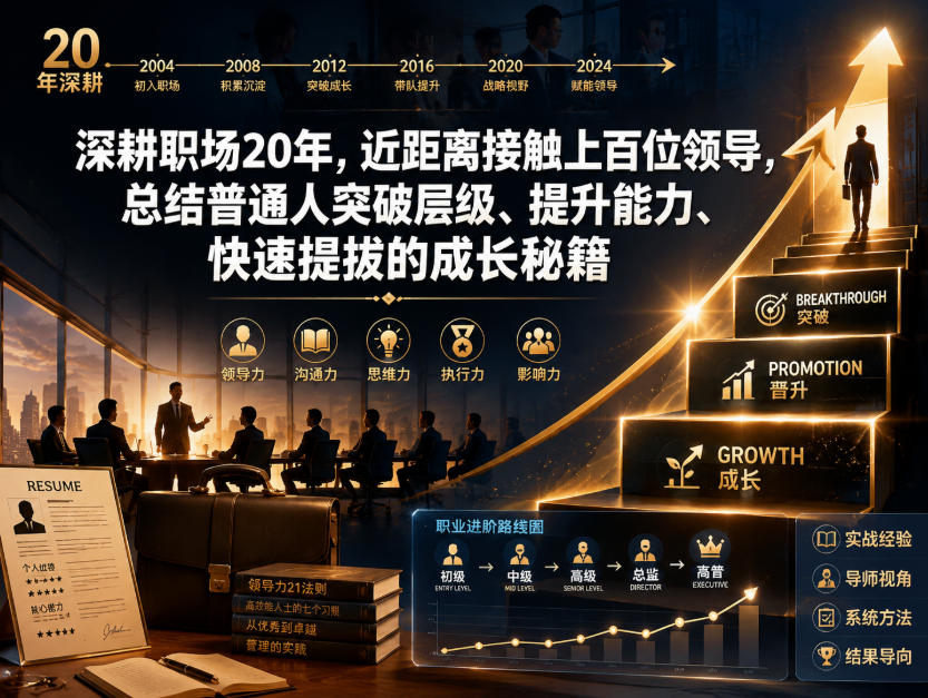 付费文章：深耕职场20年，近距离接触上百位领导，总结普通人突破层级、提升能力、快速提拔的成长秘籍(全网独家干货)-川川创富网