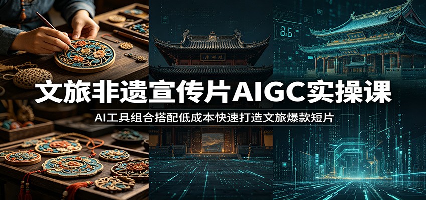 文旅非遗宣传片AIGC实操课：AI工具组合搭配低成本快速打造文旅爆款短片-川川创富网