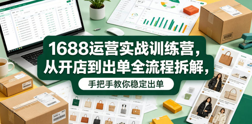 1688运营实战训练营，从开店到出单全流程拆解，手把手教你稳定出单(更新0620)-川川创富网