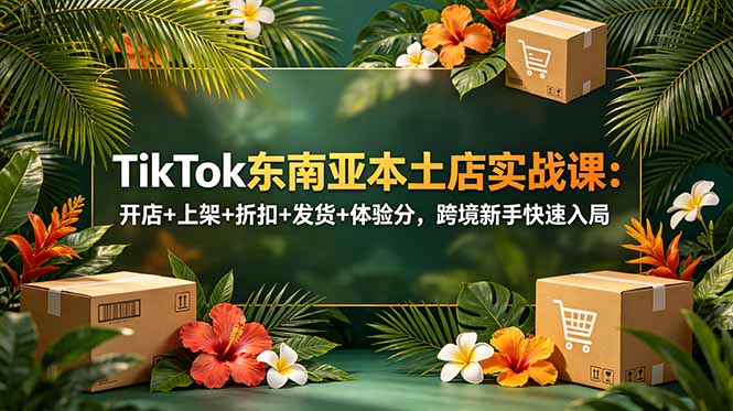 TikTok东南亚本土店实战课：开店+上架+折扣+发货+体验分，跨境新手快速入局-川川创富网