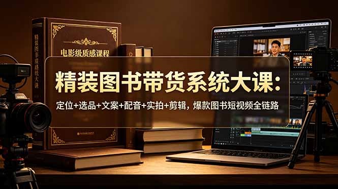 精装图书带货系统大课：定位+选品+文案+配音+实拍+剪辑，爆款图书短视频全链路-川川创富网
