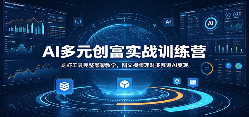AI多元创富实战训练营：龙虾工具完整部署教学，图文视频理财多赛道AI变现-川川创富网