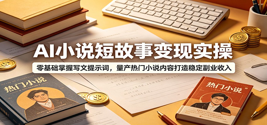 AI小说短故事变现实操：零基础掌握写文提示词，量产热门小说内容打造稳定副业收入-川川创富网