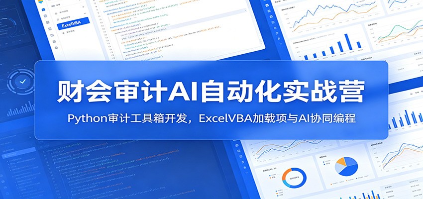 财会审计AI自动化实战营：Python审计工具箱开发，ExcelVBA加载项与AI协同编程-川川创富网