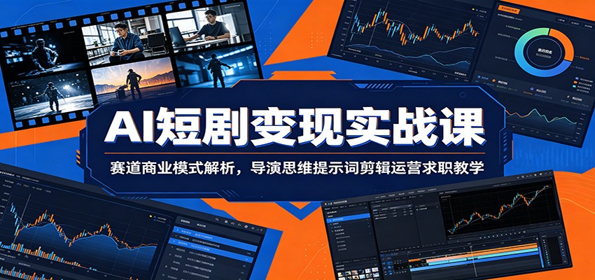 AI短剧变现实战课：赛道商业模式解析，导演思维提示词剪辑运营求职教学-川川创富网