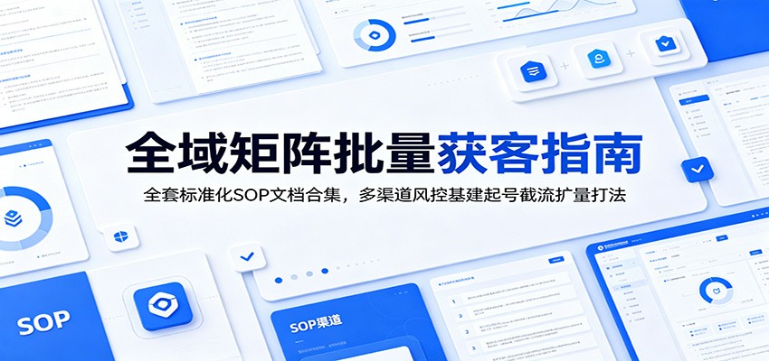 全域矩阵批量获客指南：全套标准化SOP文档合集，多渠道风控基建起号截流扩量打法-川川创富网