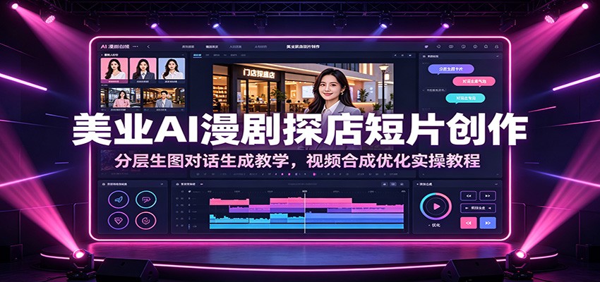 美业AI漫剧探店短片创作：分层生图对话生成教学，视频合成优化实操教程-川川创富网