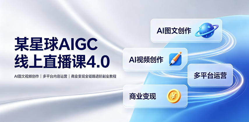 某星球AIGC线上直播课4.0｜AI图文视频创作、多平台内容运营、商业变现全链路进阶副业教程-川川创富网