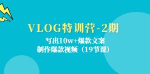 (11520期)VLOG特训营-2期:写出10w+爆款文案,制作爆款视频(19节课)-川川创富网