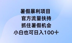 暑假暴利直播项目,官方流量扶持,把握暑假机会【揭秘】-川川创富网