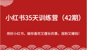 小红书35天训练营（42期）-用好小红书，做你喜欢又擅长的事，涨粉又赚钱！-川川创富网
