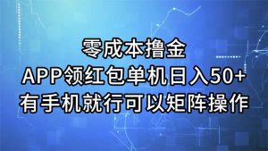 (11545期)零成本撸金,APP领红包,单机日入50+,有手机就行,可以矩阵操作-川川创富网