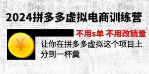 2024拼多多虚拟电商训练营 不用s单 不用改销量 在拼多多虚拟上分到一杯羹-川川创富网