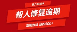 靠一套话术帮人解决逾期日入500+ 看一遍就会(正规合法)【揭秘】-川川创富网