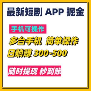 （11618期）最新短剧app掘金/日躺赚300到500/随时提现/秒到账-川川创富网
