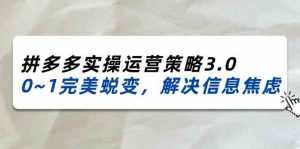 2024-2025拼多多实操运营策略3.0,0~1完美蜕变,解决信息焦虑(38节)-川川创富网