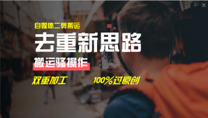 去重新思路，详细教你自媒体视频二剪搬运技术，自己加工双重去重100%过原创-川川创富网