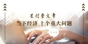 公众号付费文章《当下经济 十个重大问题》覆盖了大家关心的全部经济类话题-川川创富网