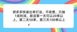 （11681期）拼多多2天起店，只合作不卖课不收费，上架产品无偿对接，只需要你回…-川川创富网