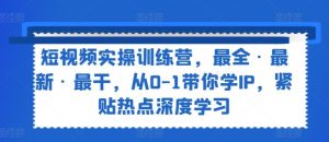 短视频实操训练营,最全·最新·最干,从0-1带你学IP,紧贴热点深度学习-川川创富网