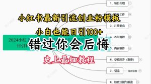2024小红书引流创业粉史上最细教程，手把手教你引流【揭秘】-川川创富网