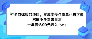 打卡自律服务项目,零成本操作简单小白可做,赛道小众需求量高,一单高达90元月入1w+-川川创富网