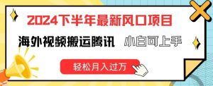 2024下半年最新风口项自,海外视频搬运腾讯,小白可上手,轻松月入过万【揭秘】-川川创富网