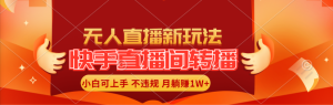 (11775期)快手直播间转播玩法简单躺赚,真正的全无人直播,小白轻松上手月入1W+-川川创富网