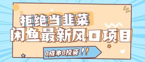 拒绝当韭菜!(11781期)闲鱼最新风口项目,0成本0投资,当日出单,日入1000+-川川创富网
