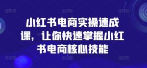小红书电商实操速成课,让你快速掌握小红书电商核心技能-川川创富网