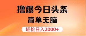 (11849期)撸爆今日头条,简单无脑,日入2000+-川川创富网