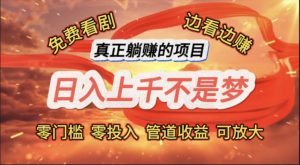 (11866期)免费看剧,边看边赚,日入上千不是梦,一个真正的躺赚项目-川川创富网