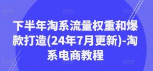 下半年淘系流量权重和爆款打造(24年7月更新)-淘系电商教程-川川创富网