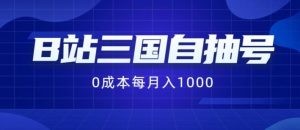 B站三国自抽号项目,0成本纯手动,每月稳赚1000【揭秘】-川川创富网