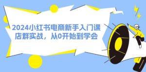 2024小红书电商新手入门课,店群实战,从0开始到学会(31节)-川川创富网
