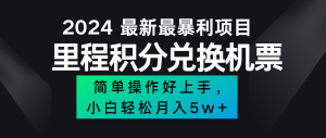 2024最新里程积分兑换机票，手机操作小白轻松月入5万+-川川创富网