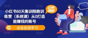 小红书60天集训陪跑训练营(系统课)从0打造能赚钱的账号-川川创富网
