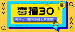 零撸30米的新玩法,简单无门槛,有点耐心就能做!-川川创富网
