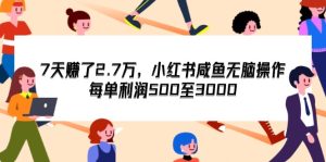 (12192期)7天收了2.7万,小红书咸鱼无脑操作,每单利润500至3000-川川创富网
