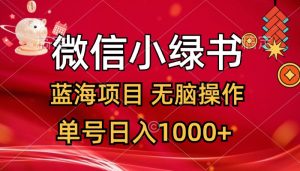(12237期)微信小绿书,蓝海项目,无脑操作,一天十几分钟,单号日入1000+-川川创富网