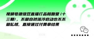 视频号微信豆直播打品陪跑营(十三期),做不自流然冷动启也不不做私域,接直通付过费拿结果-川川创富网