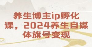 养生博主ip孵化课，2024养生自媒体旗号变现-川川创富网