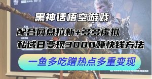 (12316期)黑神话悟空游戏配合网盘拉新+多多虚拟+私域日变现3000+赚快钱方法。…-川川创富网