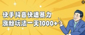 快手抖音快速暴力涨粉玩法，新手小白也能学会，一天1k+【揭秘】-川川创富网