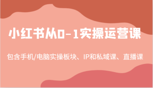 小红书从0-1实操运营课,包含手机/电脑实操板块、IP和私域课、直播课(97节)-川川创富网