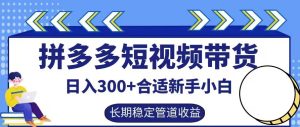 拼多多短视频带货日入300+有长期稳定被动收益,合适新手小白【揭秘】-川川创富网